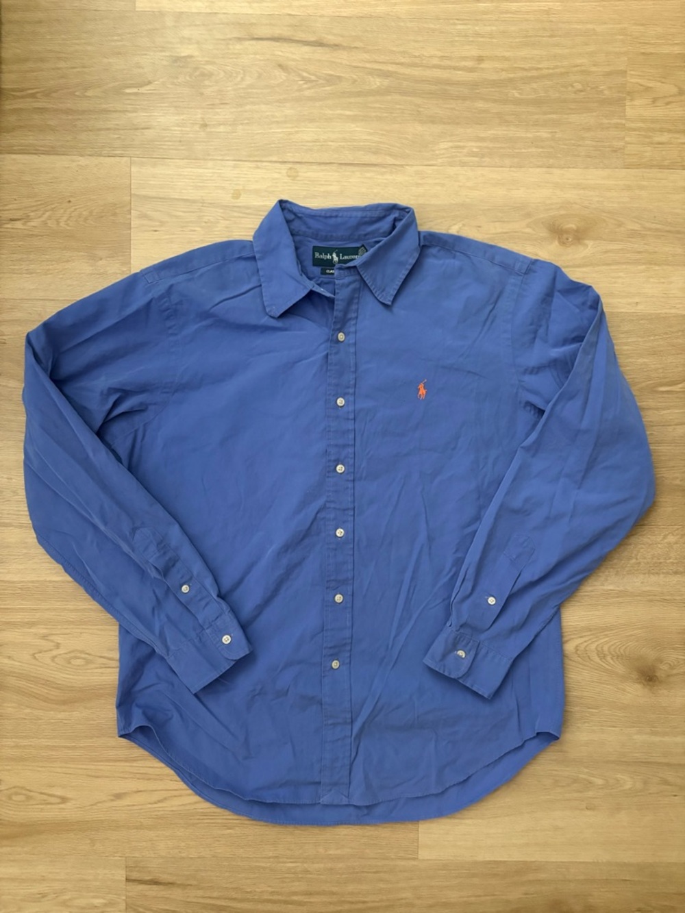 Ralph Lauren men’s Shirt Blue Long Sleeve Button Down Pony Logo Casual